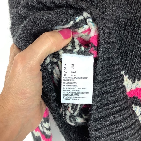 American Eagle Outfitters Womens Nordic Wool Blend Y2K Chunky Knit Sweater Sz XS - Picture 6 of 8